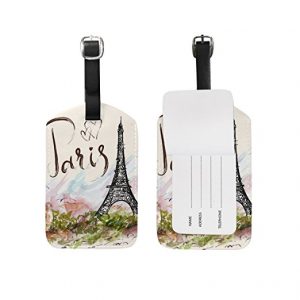 Luggage Tag that says Paris handrawn