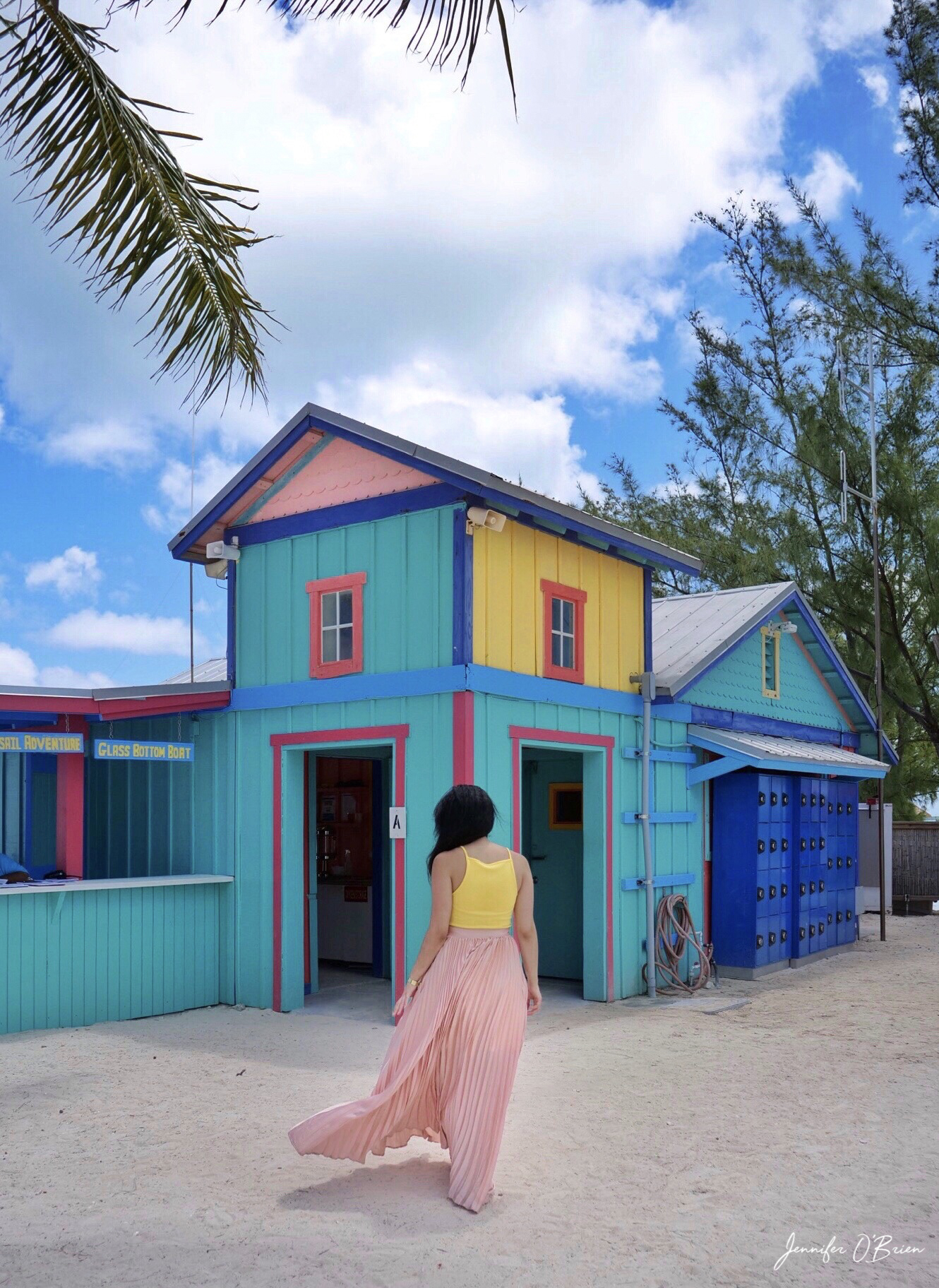 Colorful house Chill island Instagram Guide to CoCo Cay Royal Caribbean Cruise Island