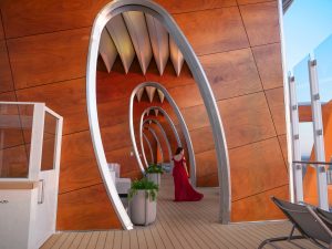 Wooden cabana walkway Instagram Guide to the Celebrity Edge Cruise ship