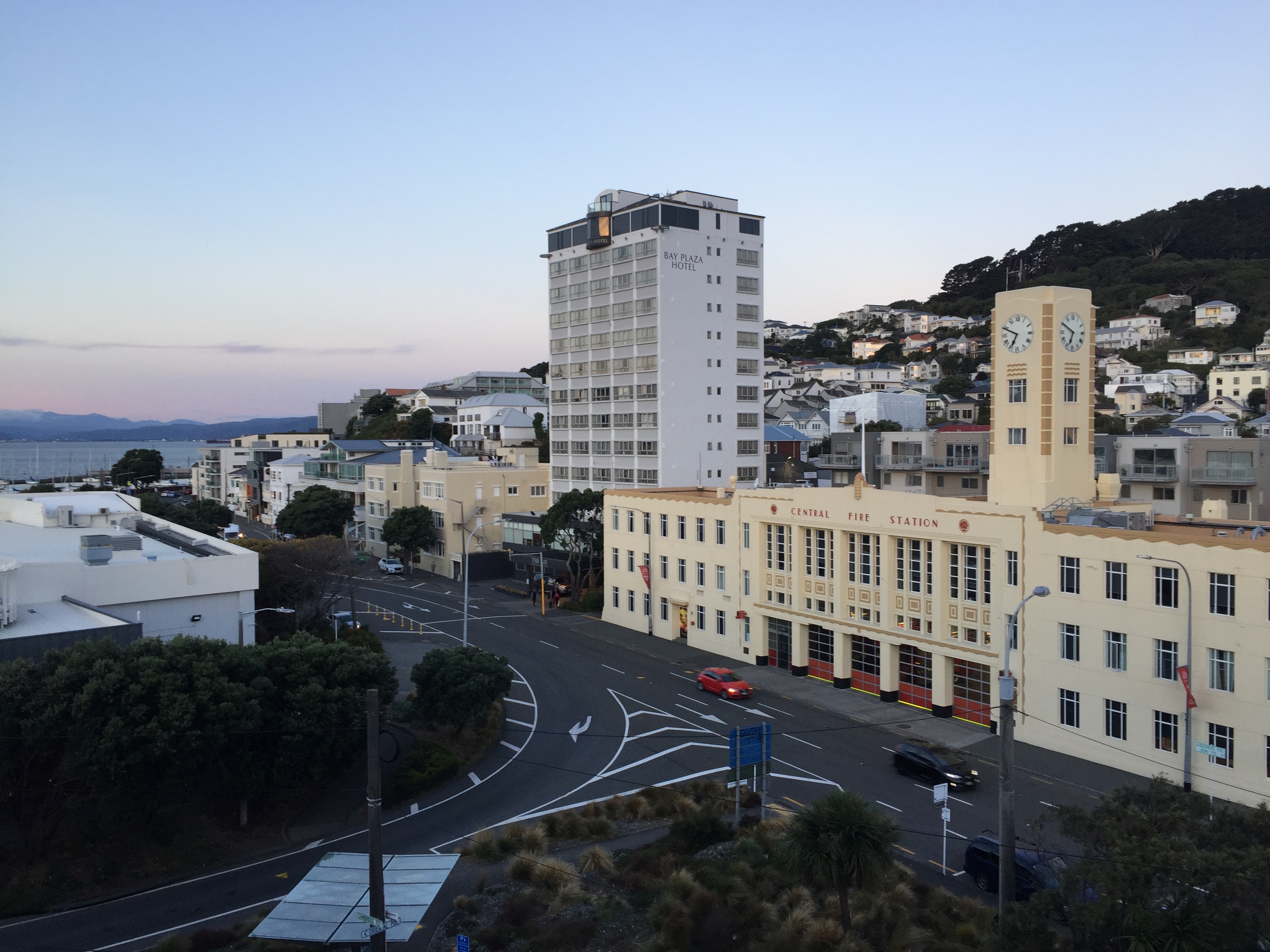 Wellington capital city NZ New Zealand Kaeli Conforti photo of a main street with red car on it 