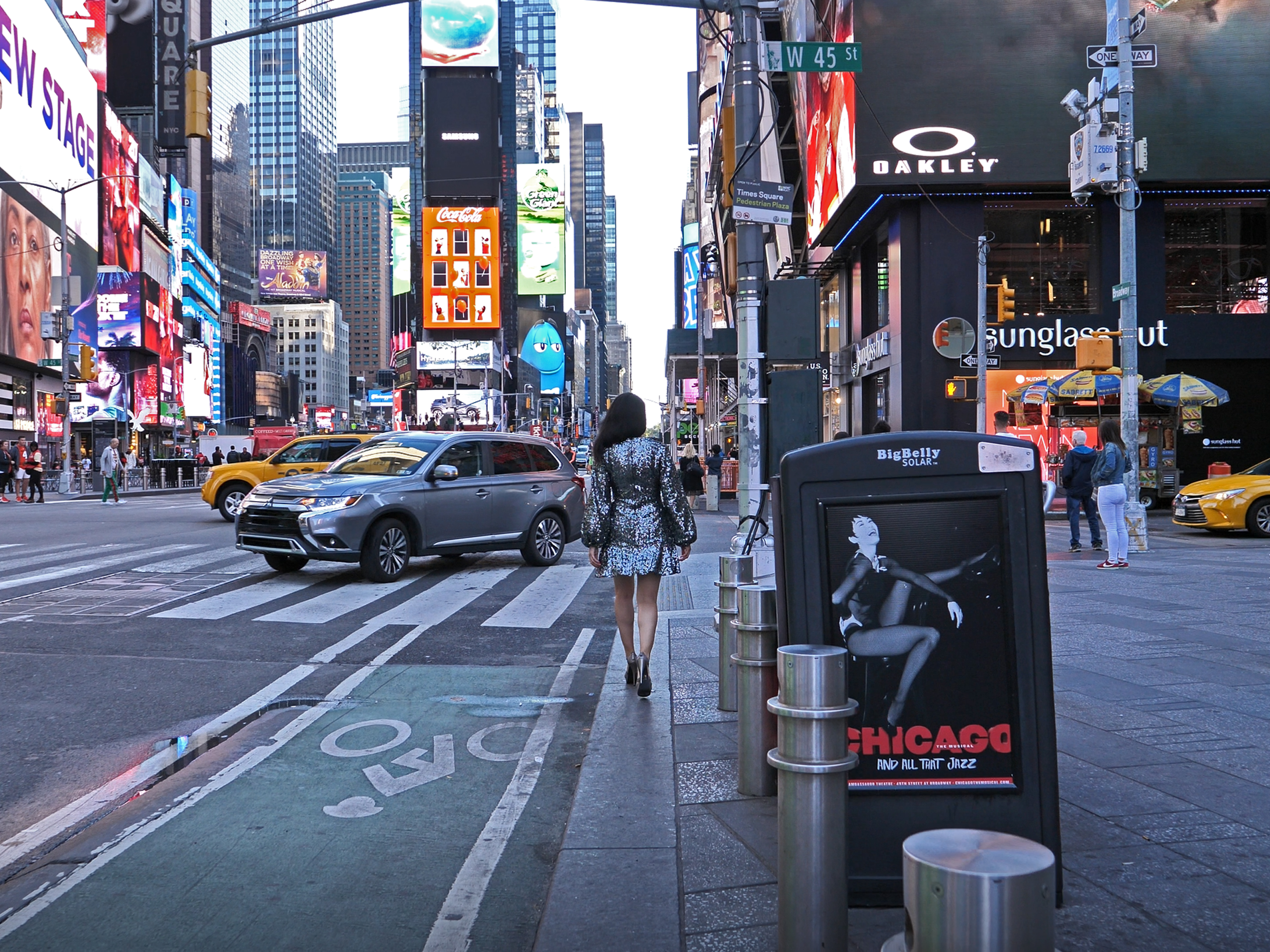 NYC Travel Guide: Budget Broadway Tickets TodayTix Chicago poster in Times Square