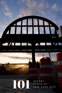 101 Secret facts NYC Titanic pier 54 abandoned building structure at sunset