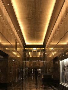 Fifth Avenue Lobby gold ceiling