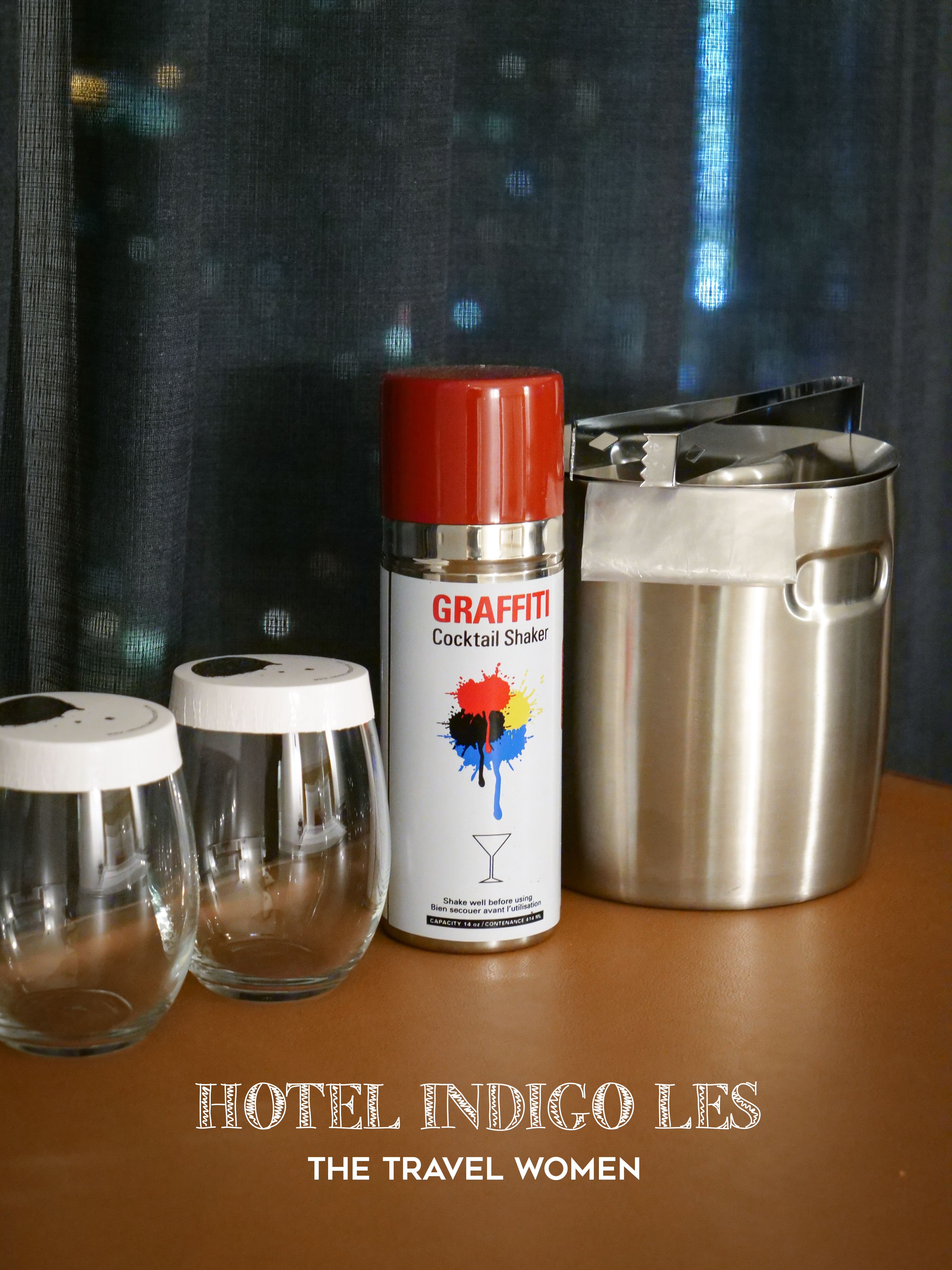 Hotel Indigo LES NYC graffiti cocktail shaker