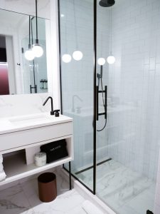 Hotel Indigo Williamsburg Brooklyn NYC bathroom shower sink