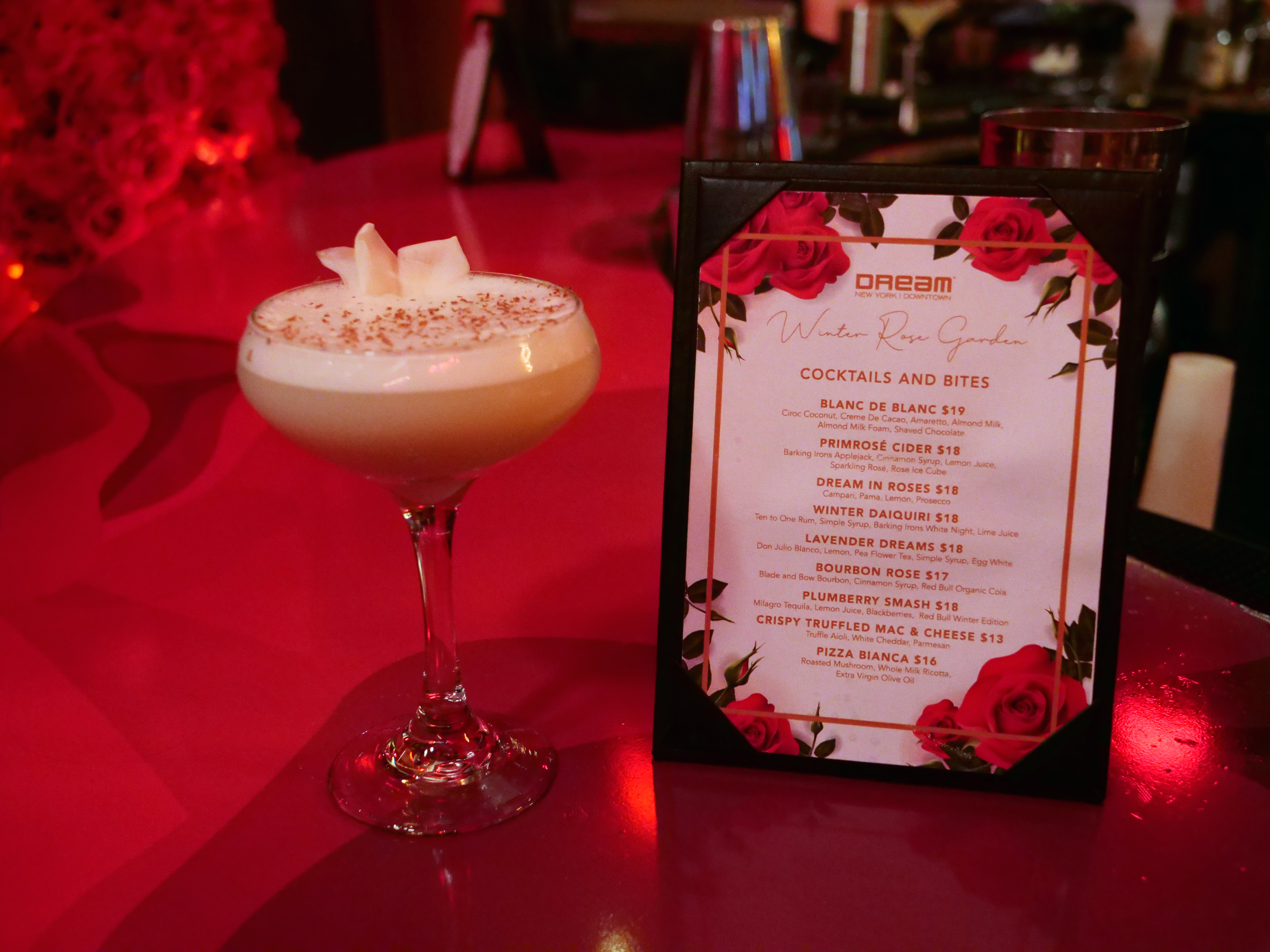 The Winter Rose Garden at the Dream Downtown Holiday bar cocktail