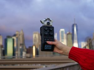 WTC Freedom Tower views on Brooklyn Bridge sound recorder