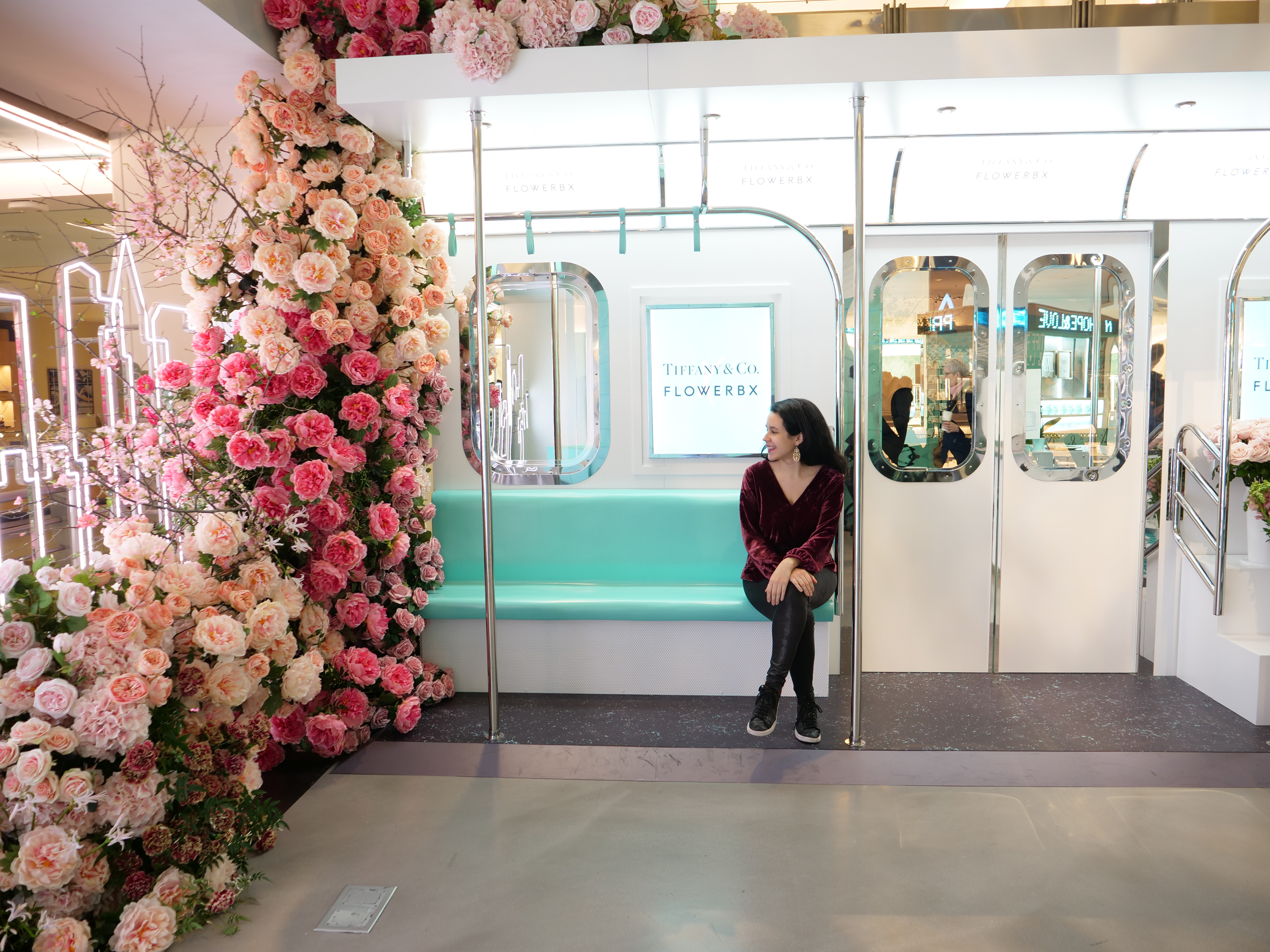 NYC Tiffany and Co Valentine’s Day Subway Flower Installation  