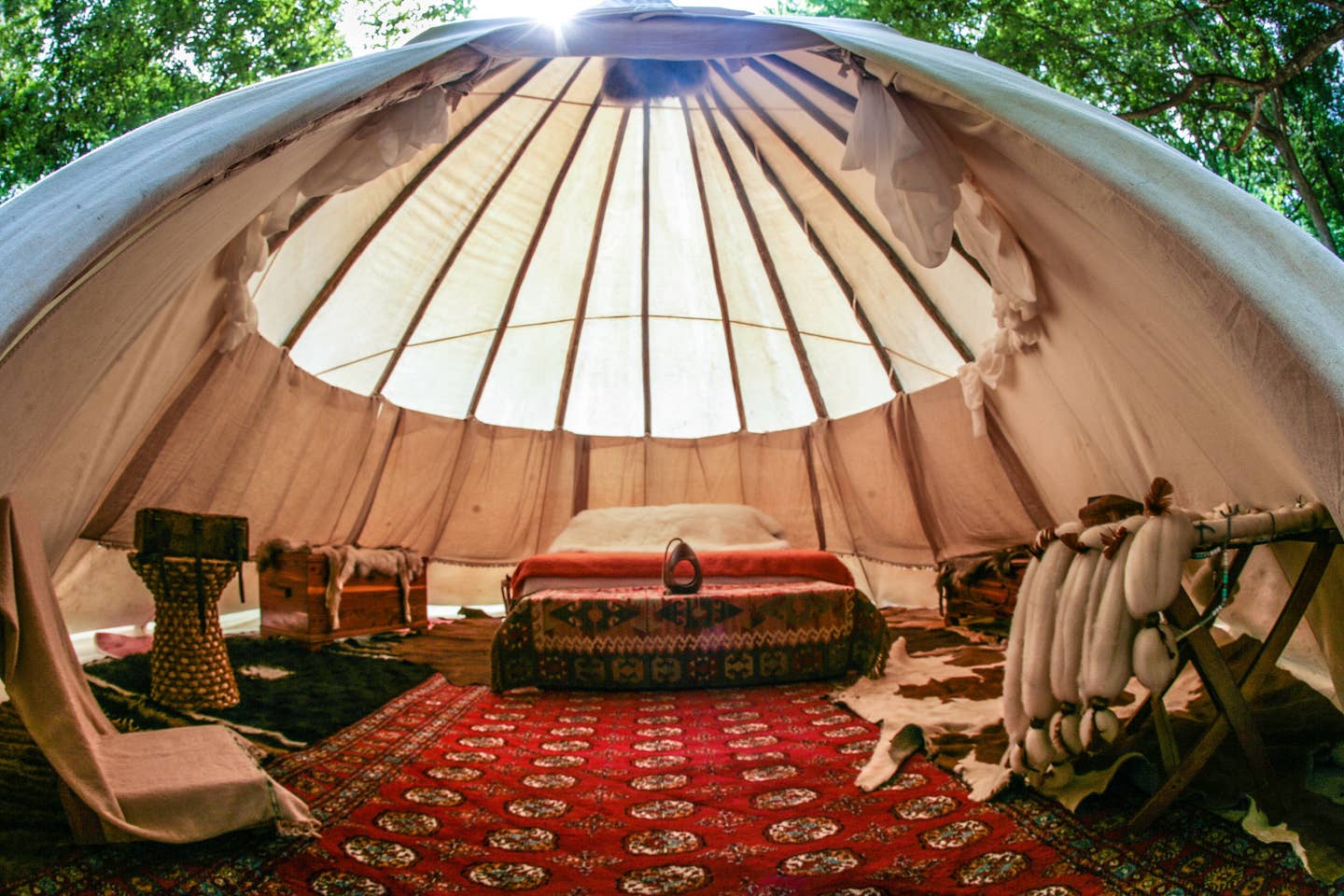 Most Unique USA Airbnbs tipi clamping tent Ozarks Missouri