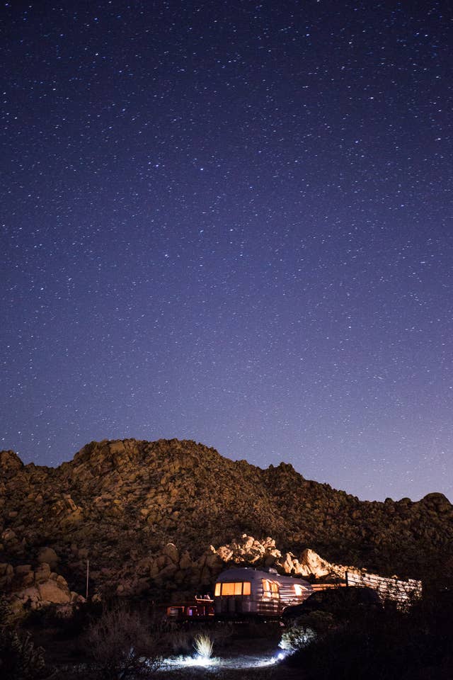 Most Unique USA Airbnbs Joshua Tree tin pool airstream night stars