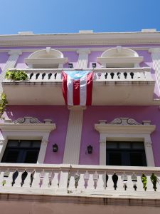 San Juan Secrets pink house flag