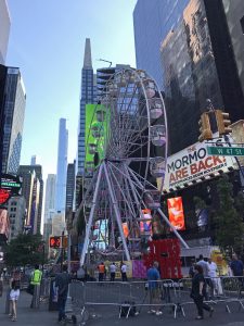 Times Square ferris wheel NYC from far away