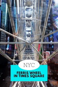 NYC Ferris Wheel in Times Square Pin looking into the spokes of the wheel